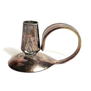 Rare Handmade Vintage Spoon Candle Holder - Antique Bud Vase Silverplate 1930s